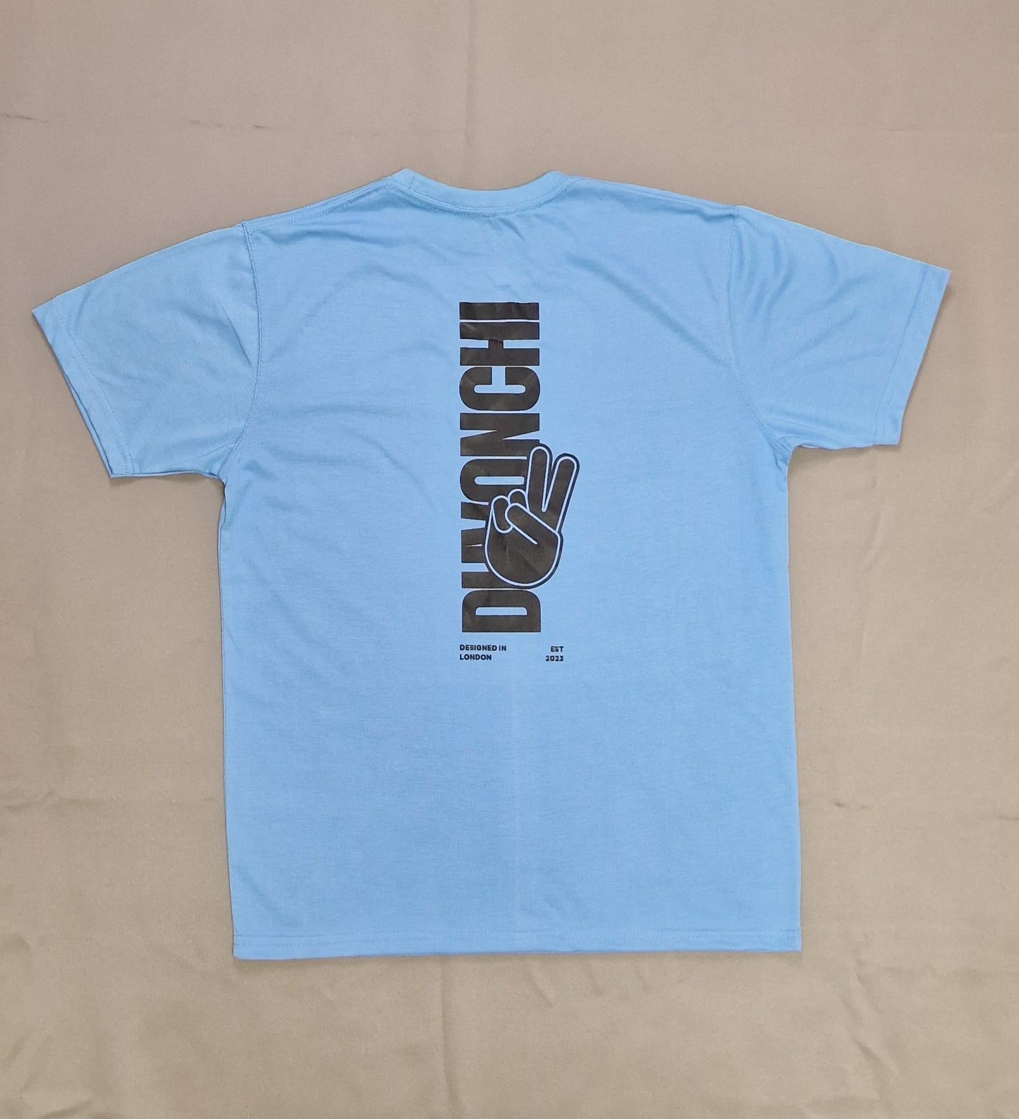 Duvonchi light blue 'PEACE' T-shirt